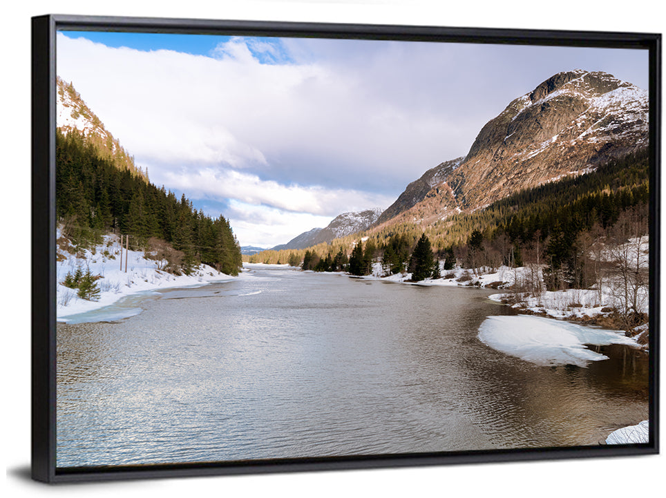Grungevatn Winter River and Lake Wall Art