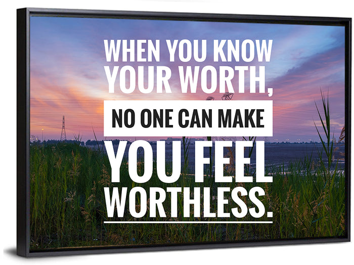 When You Know Your Worth, Golden Hour Wall Art as a framed canvas