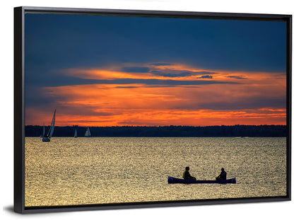 Ottawa River Sunset Canoe Wall Art