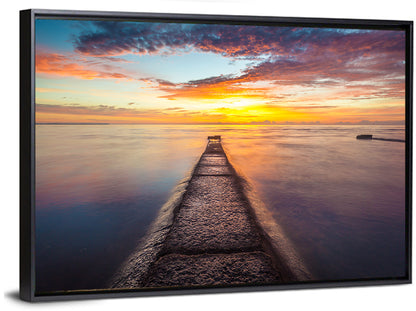 Stone Pier to Glowing Horizon Wall Art