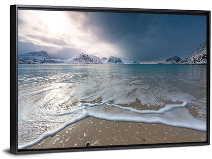 Haukland Beach Winter Light Wall Art