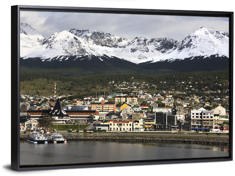 Ushuaia Harbor and Snowcapped Mountains Wall Art
