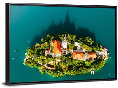 Bled Island Aerial View Wall Art