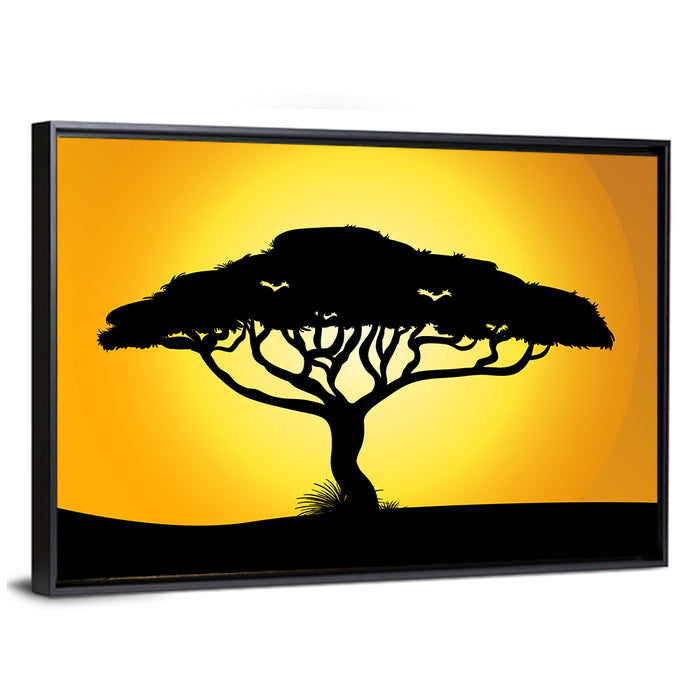 Acacia at Sunset Wall Art as a framed canvas