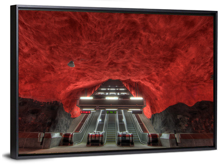 Solna Centrum Metro Station Wall Art as a framed canvas
