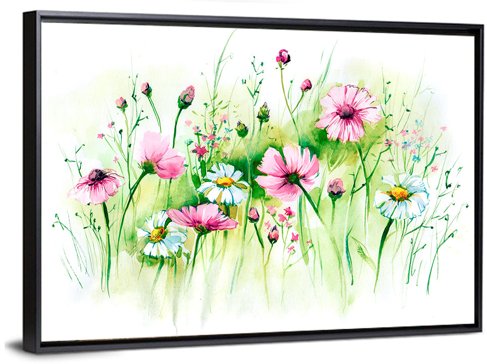 Airy Wildflower Meadow Watercolor Wall Art
