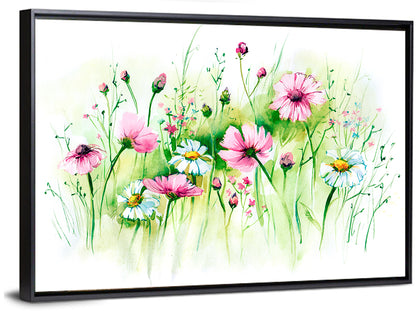 Airy Wildflower Meadow Watercolor Wall Art