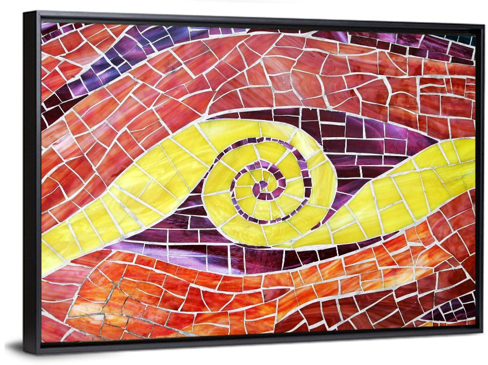 Red and Yellow Spiral Mosaic Wall Art