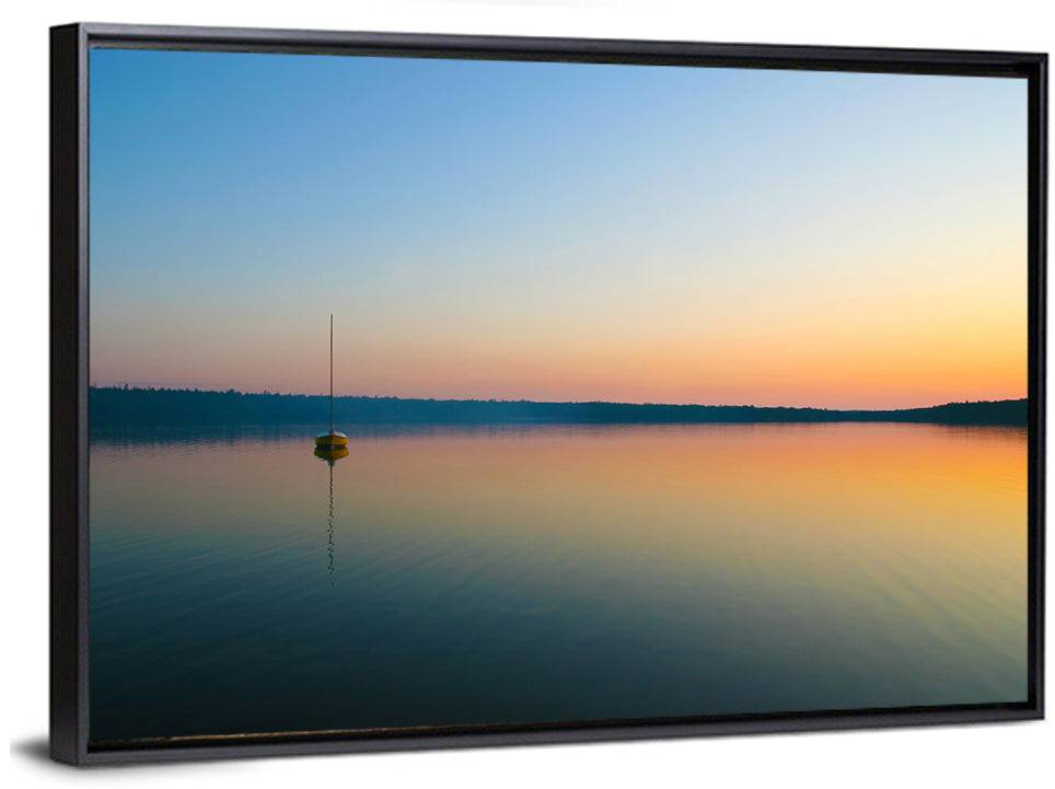 Cyprus Lake Sunset Boat Wall Art