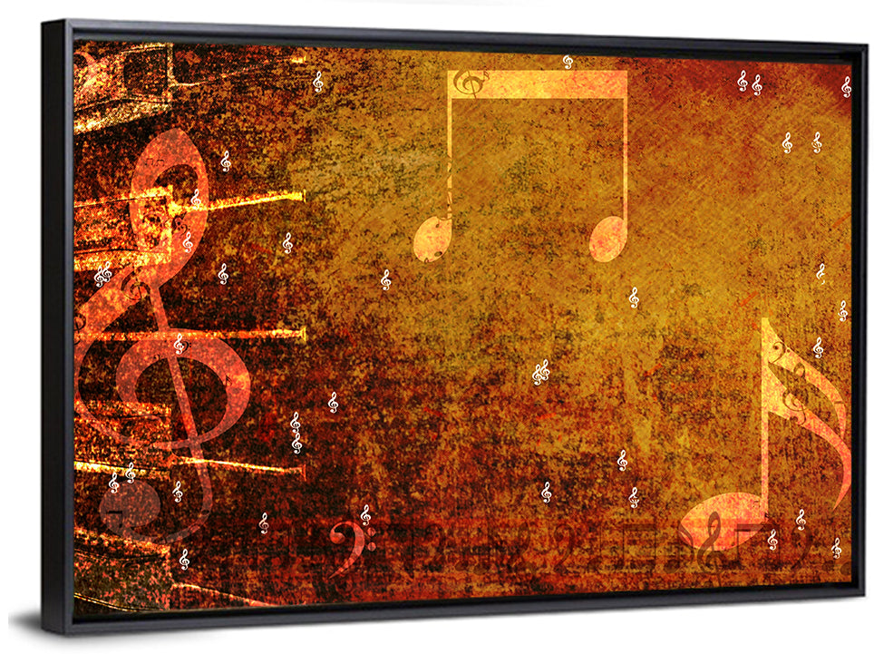 Grunge Sheet Music Collage Wall Art