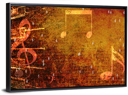 Grunge Sheet Music Collage Wall Art