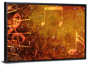 Grunge Music Notes Wall Art