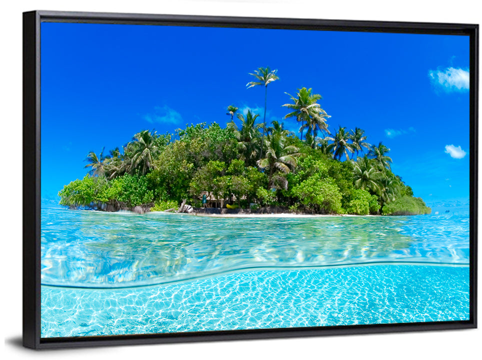 Tropical Island Lagoon Split-level Seascape Wall Art