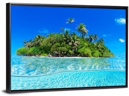 Tropical Island Lagoon Split-level Seascape Wall Art