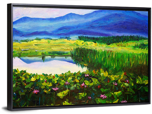 Summer Lake with Lotus Blossoms Wall Art