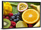 Vibrant Fresh Fruit Flat Lay Wall Art