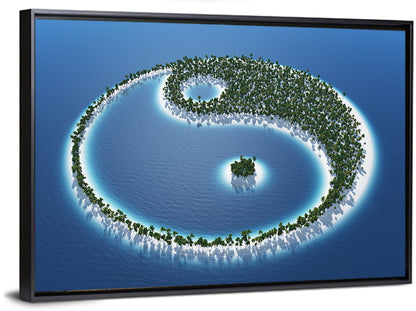 Yin Yang Tropical Island Aerial Wall Art