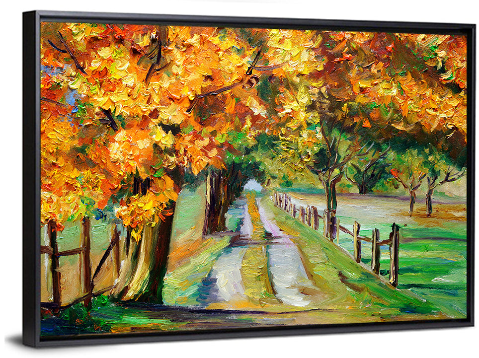 Maple-lined Country Road Wall Art