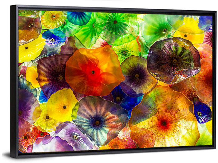Kaleidoscopic Glass Bloom Abstract Wall Art as a framed canvas