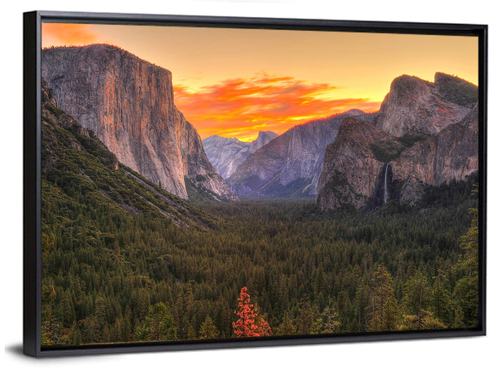 Yosemite Valley Sunset from Tunnel View Wall Art as a framed canvas