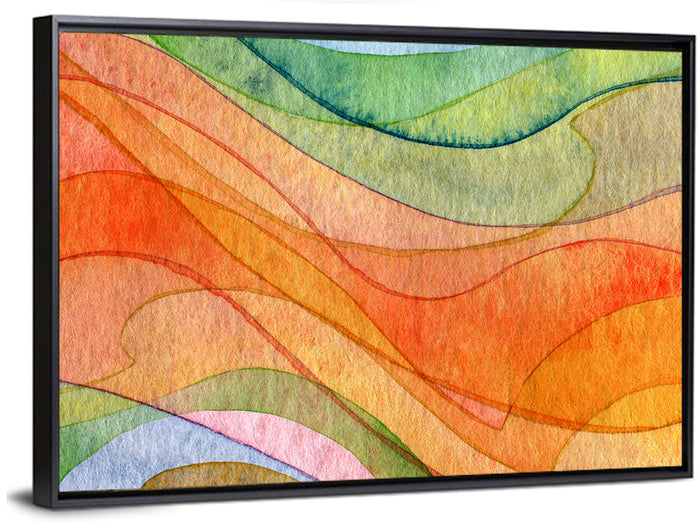 Flying Waves Abstract Wall Art as a framed canvas