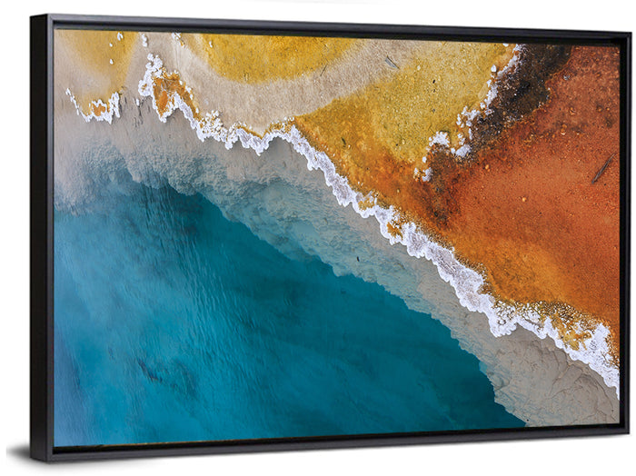 Grand Prismatic Spring Color Gradient Wall Art as a framed canvas