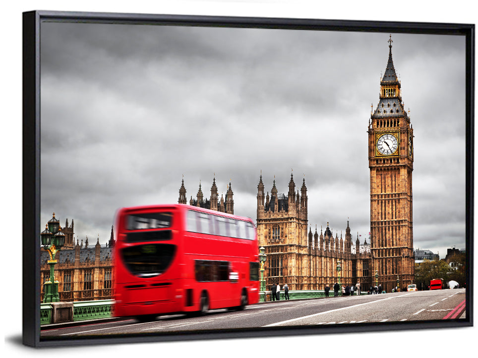 Big Ben with Red Bus, Westminster London Wall Art