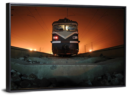 Cinematic Night Electric Locomotive Wall Art