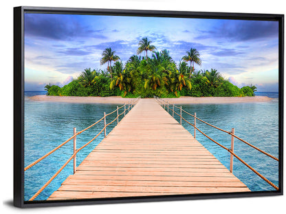 Tropical Island Pier Perspective Wall Art