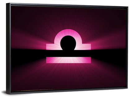 Libra Symbol Neon Glow Wall Art