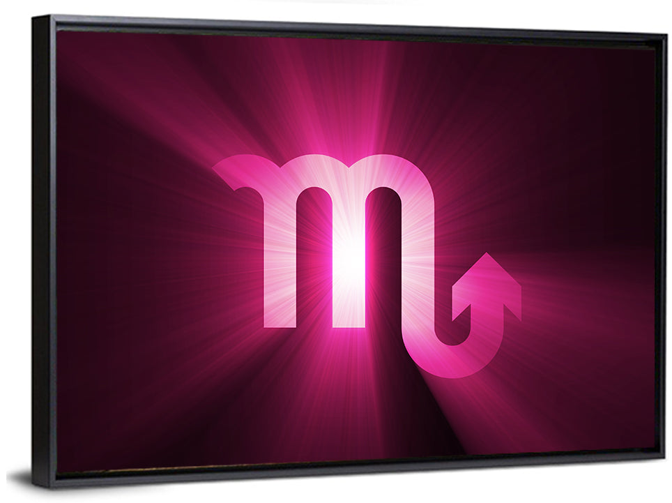 Scorpio Glyph with Magenta Burst Wall Art