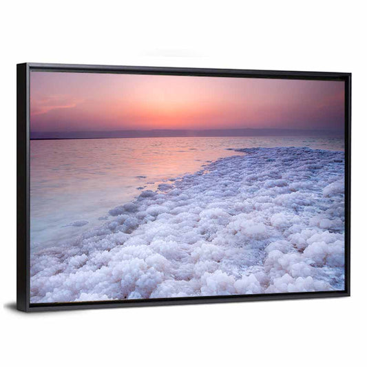 Dead Sea Salt Shoreline Sunset Wall Art