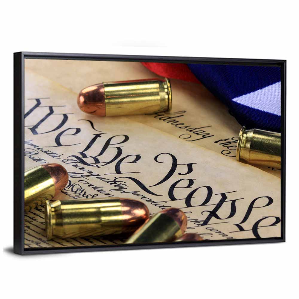 Second Amendment Bullets on Constitution Wall Art