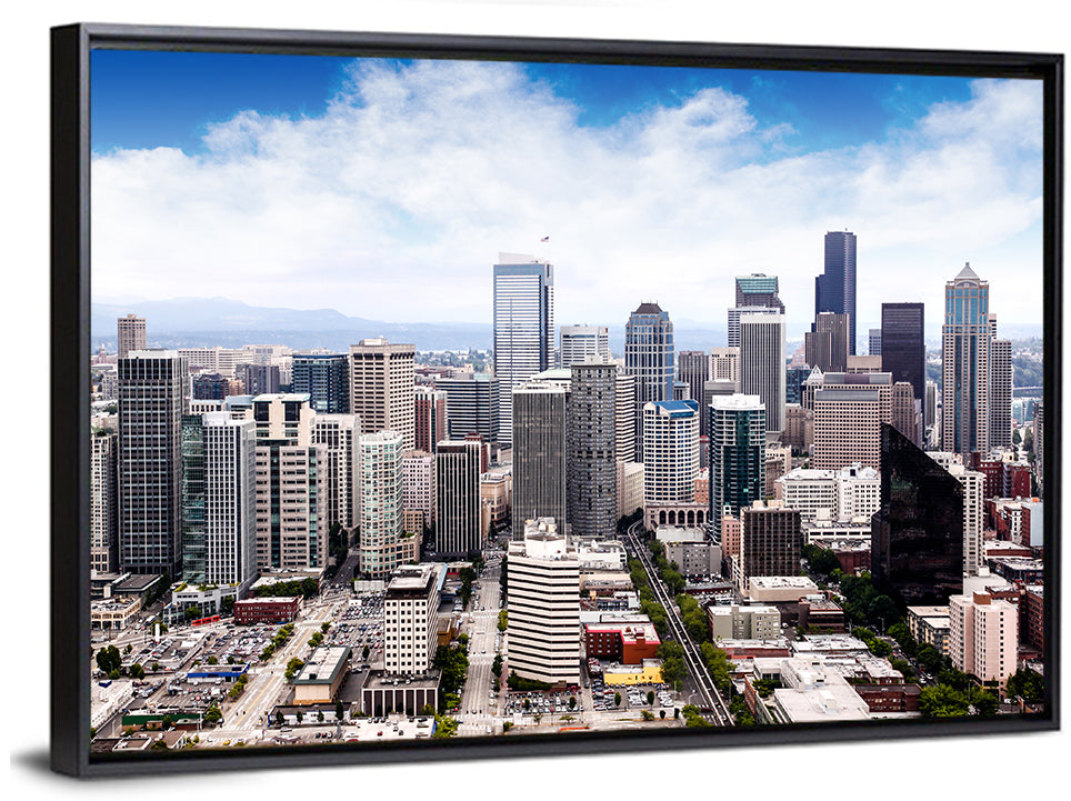 Aerial Seattle Skyline Cityscape Wall Art