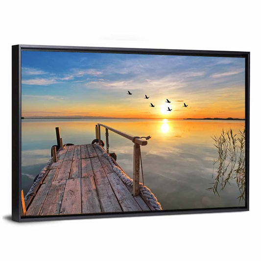 Wooden Pier at Sunset Wall Art