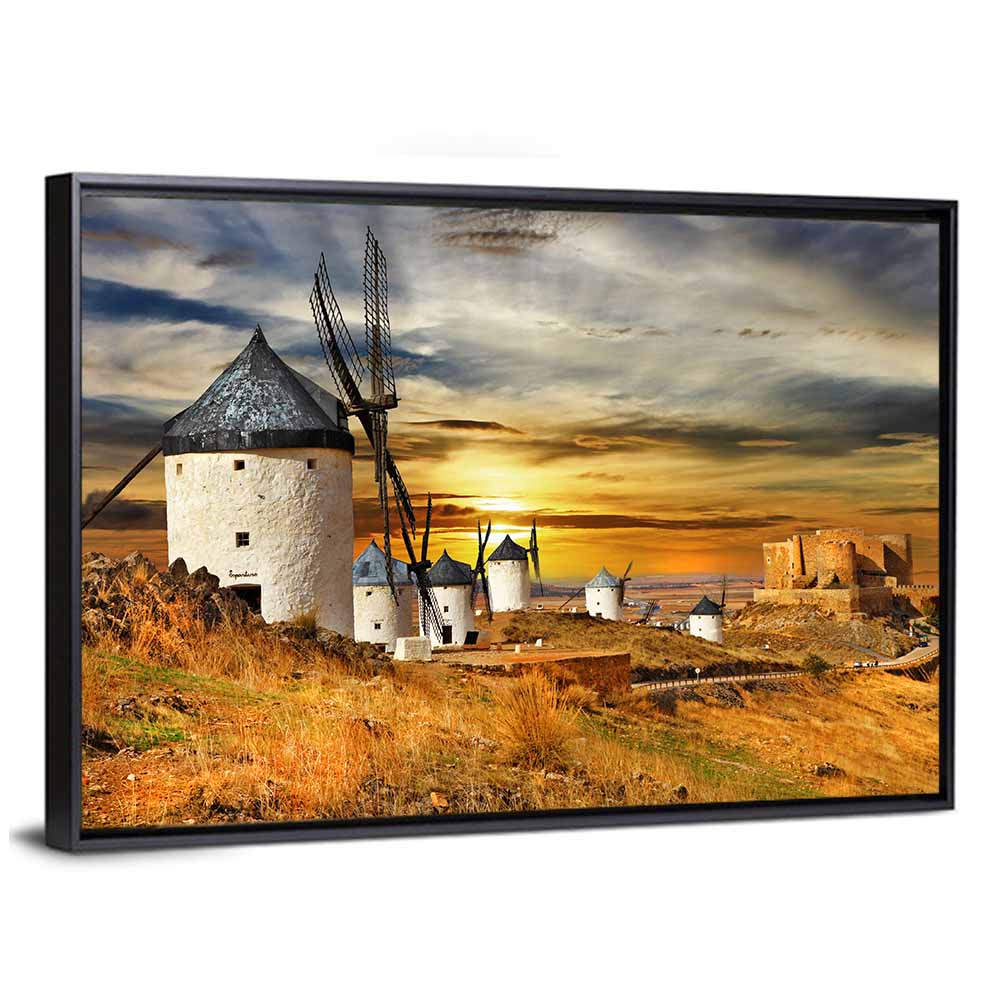 Windmills of Consuegra at Sunset Wall Art