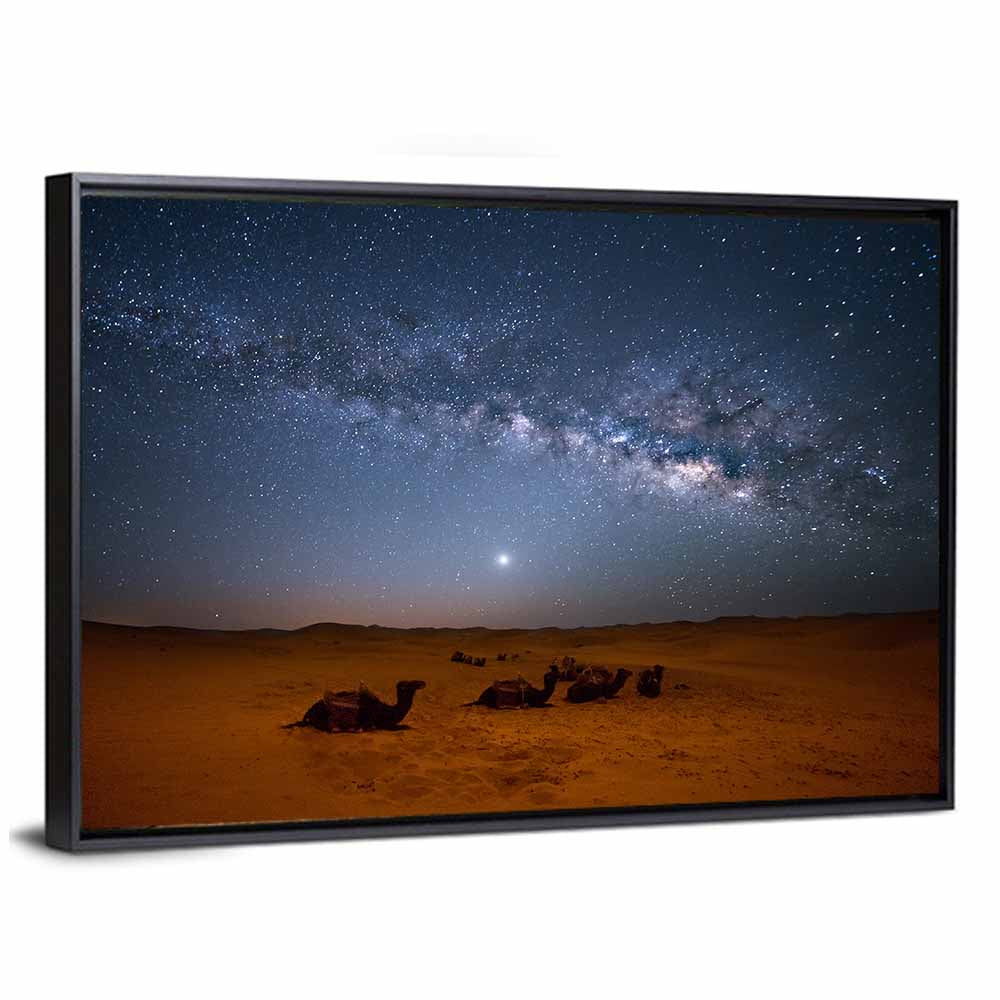 Sahara Night Sky with Camels Wall Art