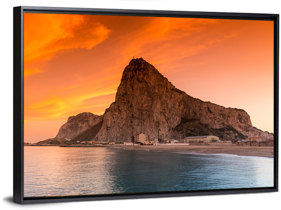 Rock of Gibraltar at Sunset Wall Art