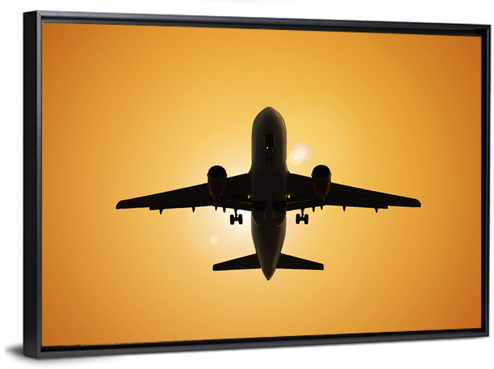 Sunset Jet Silhouette Wall Art