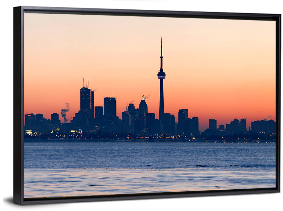 Toronto Dusk Skyline with Cn Tower Wall Art