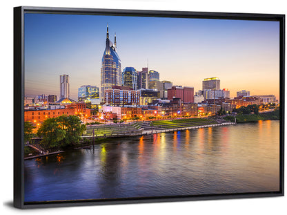 Nashville Skyline Over the Cumberland River Wall Art