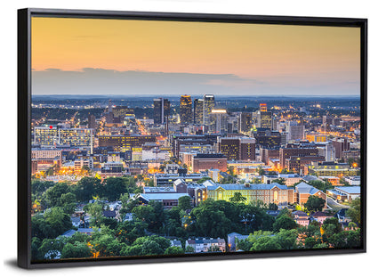 Birmingham Skyline at Golden Hour Wall Art
