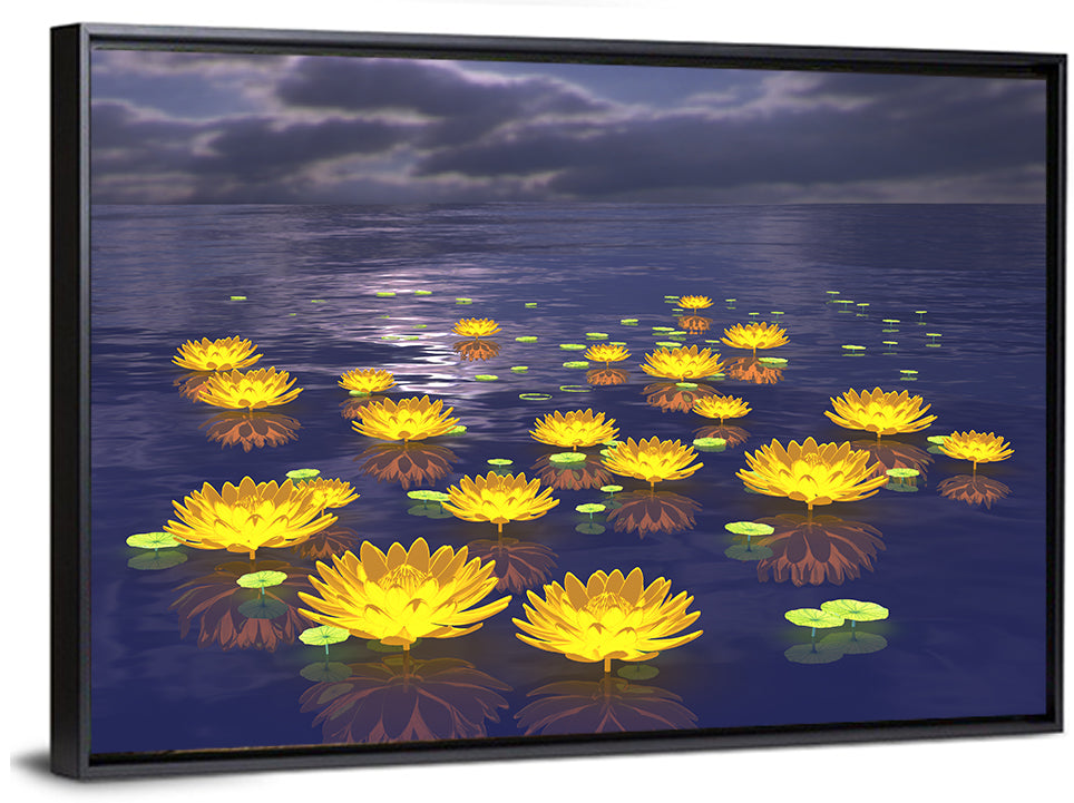 Floating Lotus at Dusk Wall Art