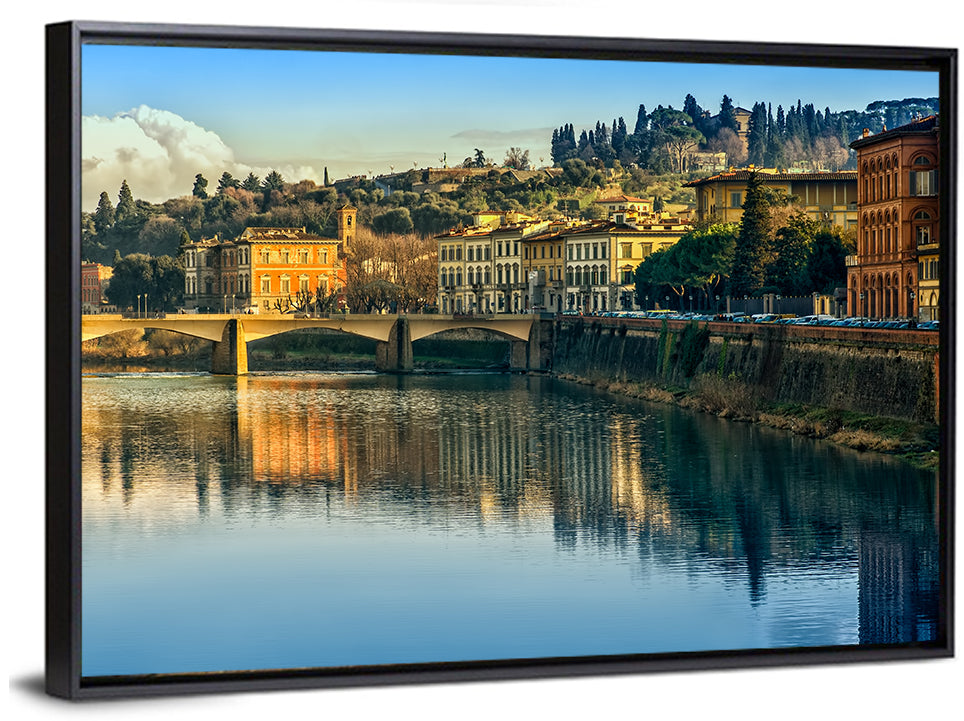 Golden Hour Florence Over the Arno River Wall Art