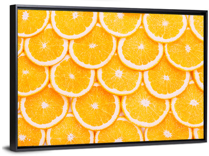 Orange Slice Grid Pattern Wall Art