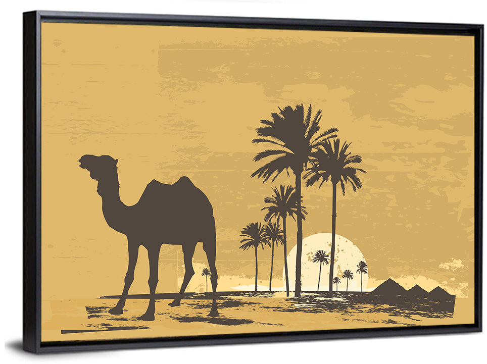 Giza Camel Silhouette Wall Art