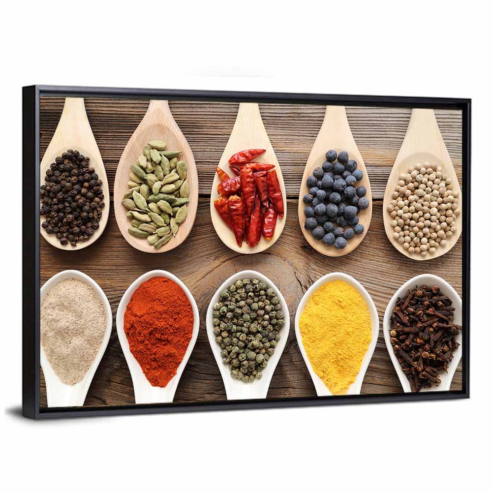 Ten Wooden Spoons of Spices Wall Art