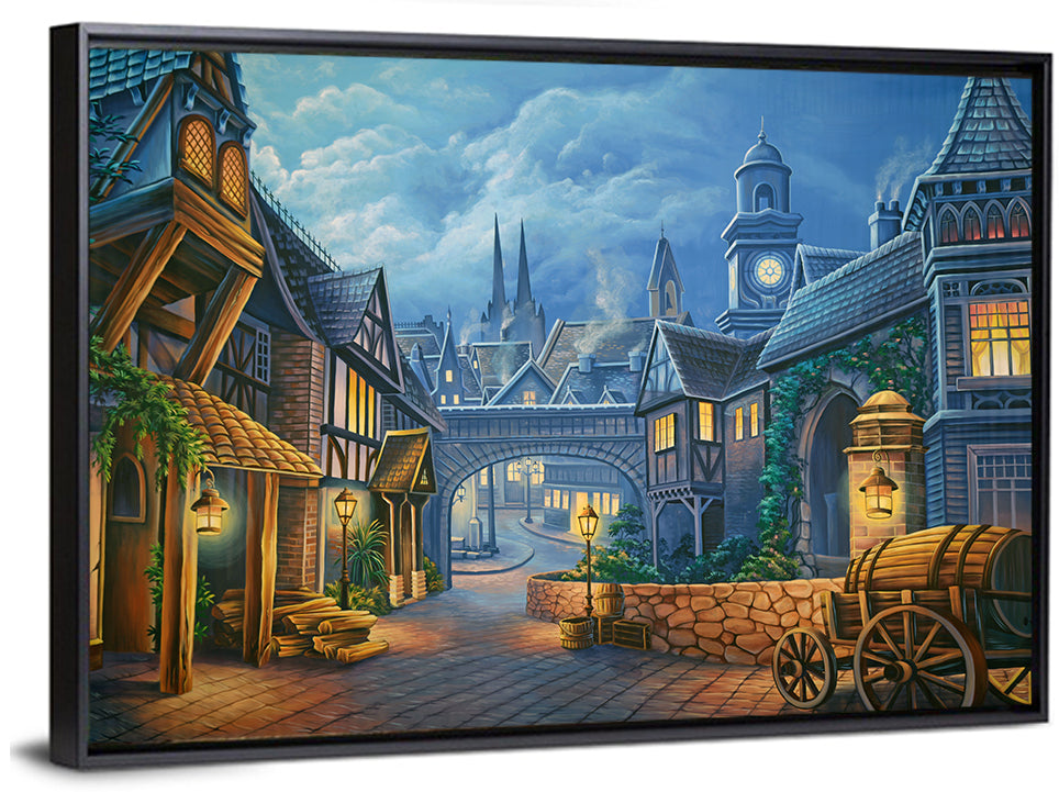 Victorian London Cobblestone Street Wall Art