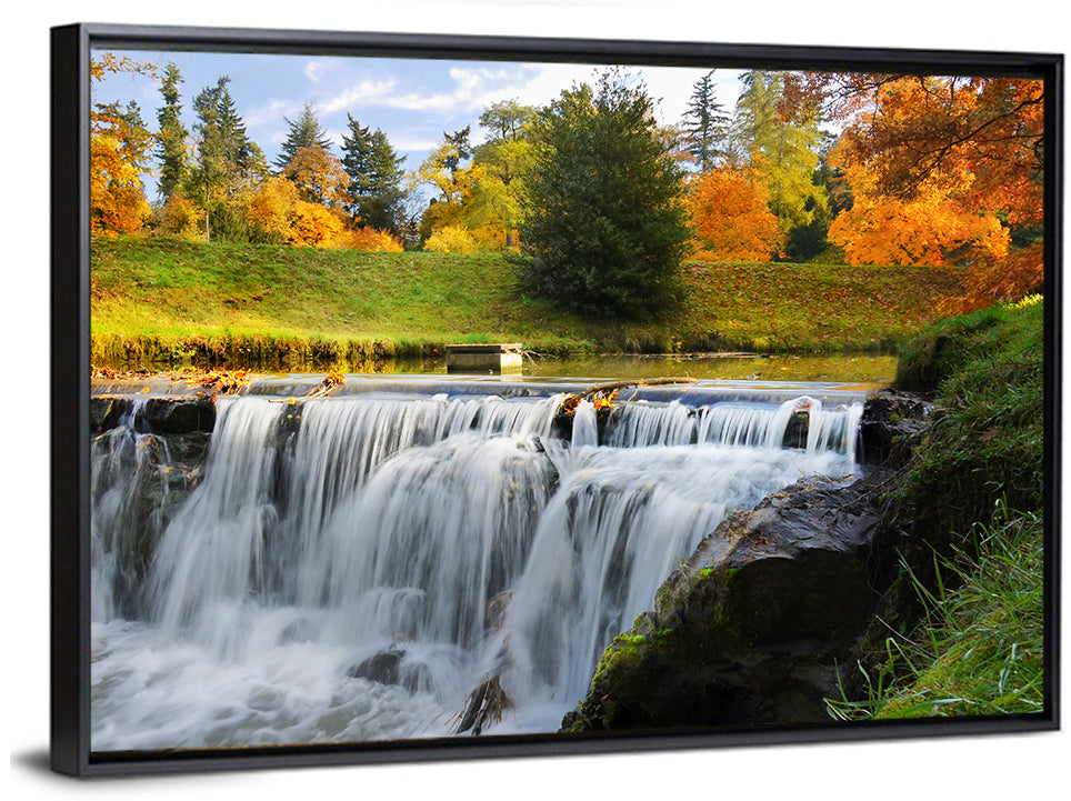 Autumn Forest Waterfall Wall Art