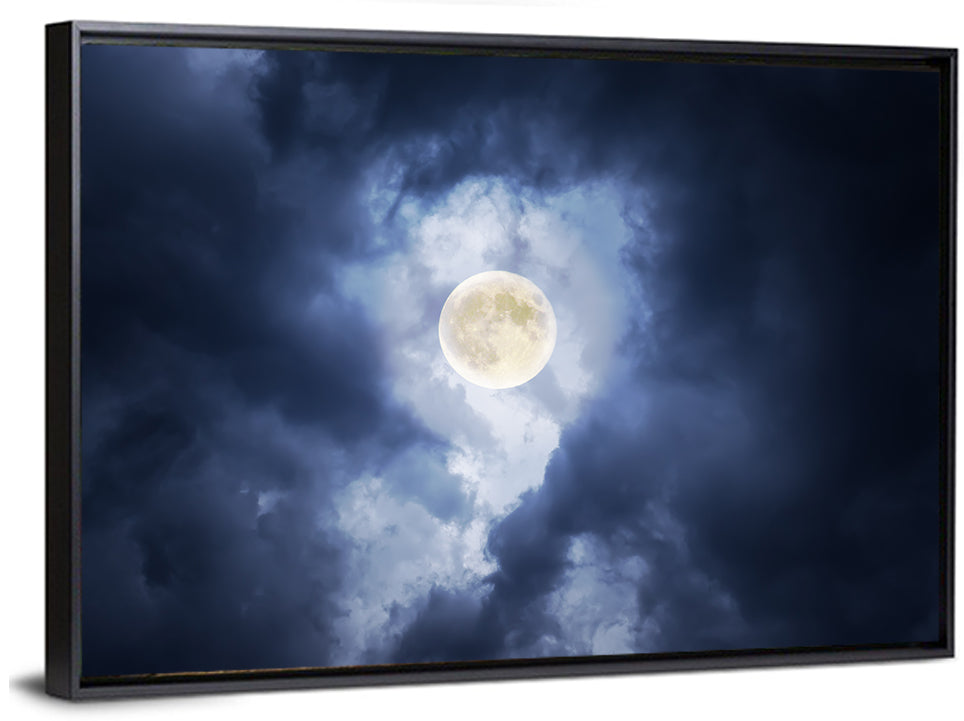 Supermoon Through Storm Clouds Wall Art